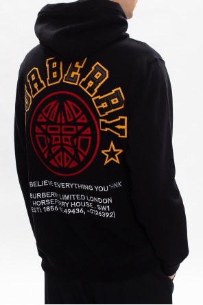 akn.fuj_BURBERRY 黒トレーナー 3Y Burberry FW20 Logo Cotton hooded Zipper Sports Tops Black